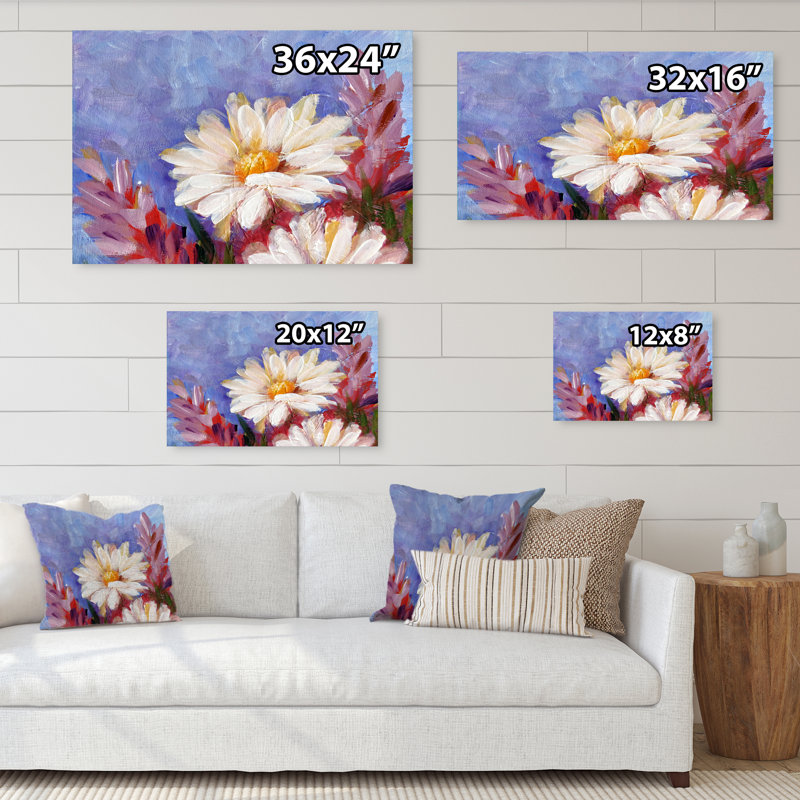 «Daisy Flower Bouquet II», reproduction sur toile, H 8 po x l 12 po x P 1 po, Toile tendue