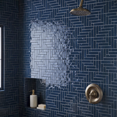 Virello 7.87 in. x 15.74 in. Glossy Ceramic Mosaic Wall Tile (8.6 Sq. Ft. / Sheet)
