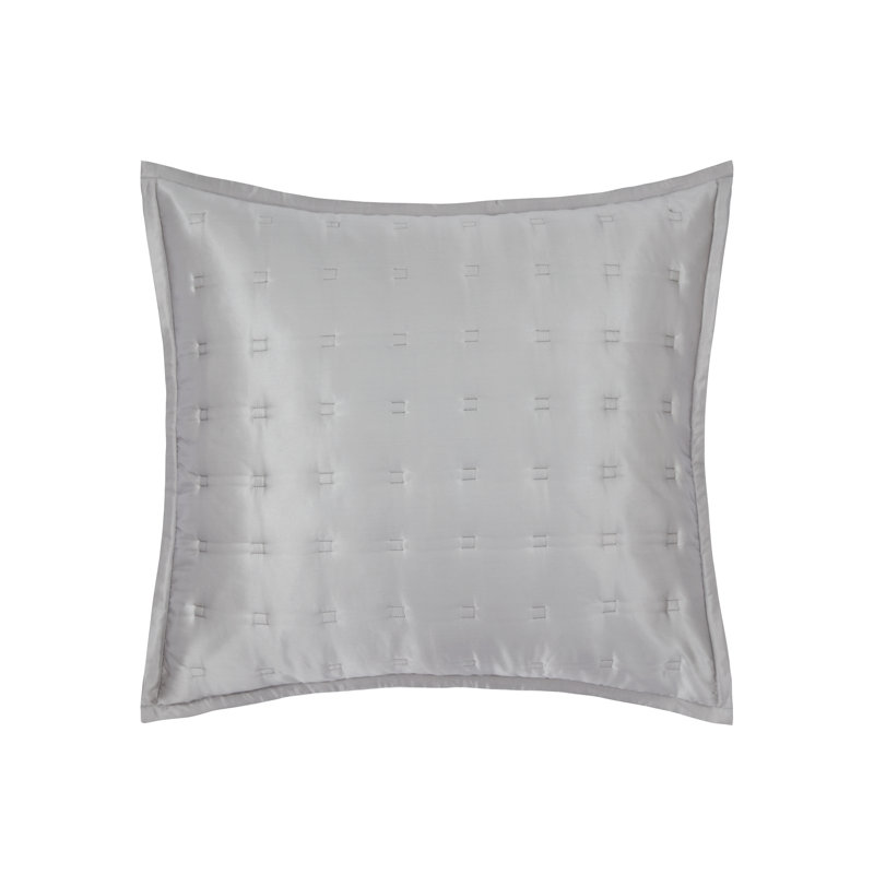 Windsor Silk Euro Pillow Cover, Silver Gray, 26" x 26"