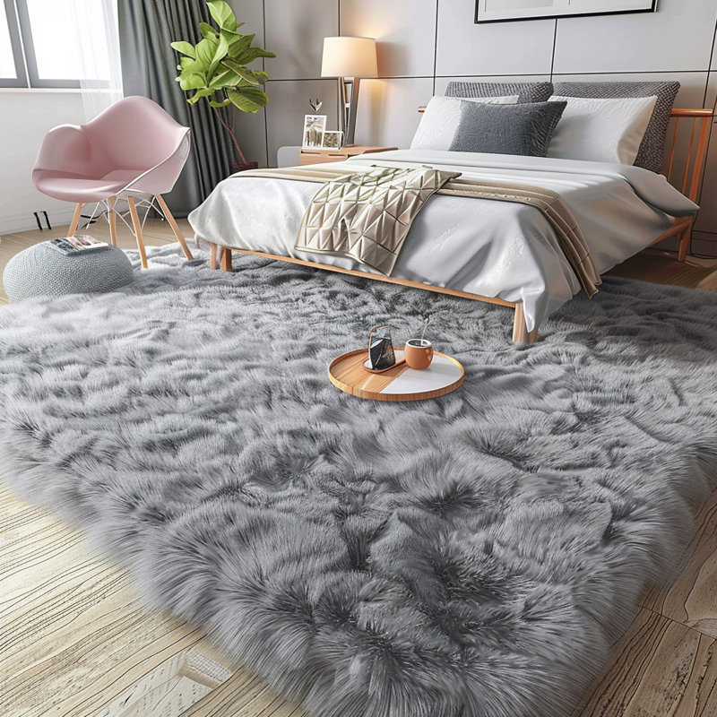 Gennine Faux Sheepskin Indoor Rug, Rectangle 14' x 10'