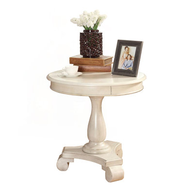 Traditional Round Pedestal Side Table