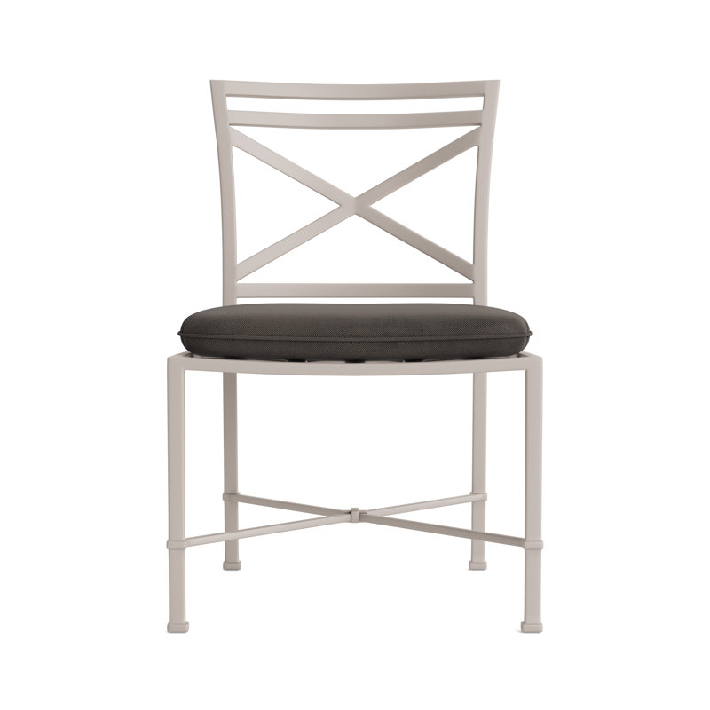 Venetian Outdoor Dining Side Chair, Dove Smooth, Fusion Charcoal, Brown