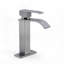 Robinet de lavabo de salle de bain à poignée simple en nickel brossé avec flux laminaire