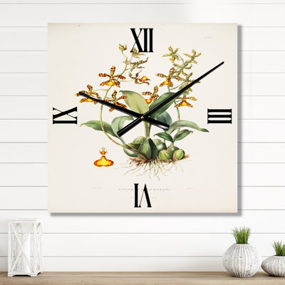 Vintage Flower I - Traditional Wall Clock