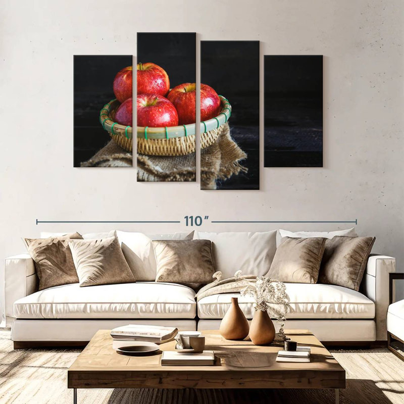Yarlin Red Apple Fruits, 54" H x 84" W