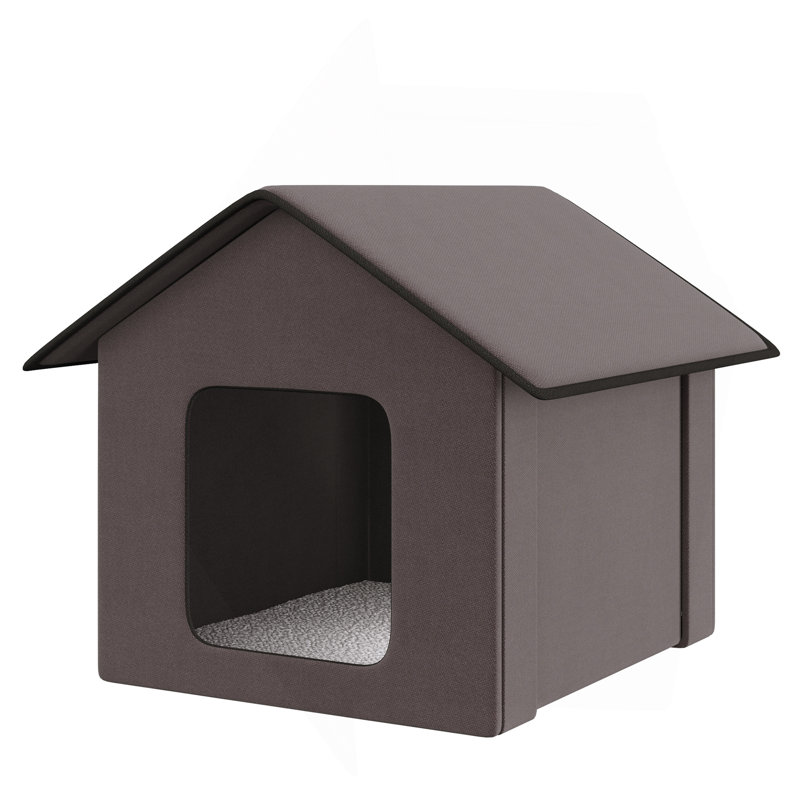 Abris pour chat chauffant pour l'extérieur et l'intérieur, abri portatif pour chat, imperméable et isolé, brun