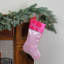 Chaussette de Noël princesse pailletée rose et argent 21 po