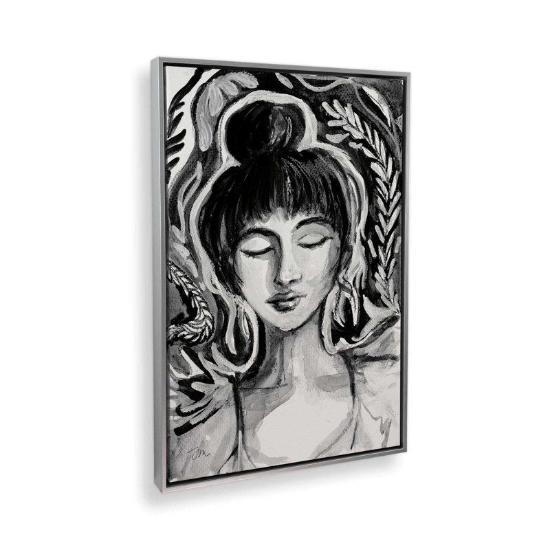 «Inner Peace» par Jessica Mingo, reproduction d'art, 24 W x 36 H, Silver, Framed Canvas