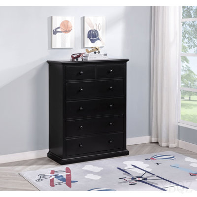Black 6-Drawer Bedroom Chest