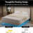 Queen Size Boucle Upholstered Floating Bed Frame With Led Lights, Visual Floating Led Platform Bed, No Box Spring Needed, Beige