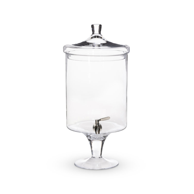 Elegant Clear Glass Beverage Dispenser with Spout, 12qt