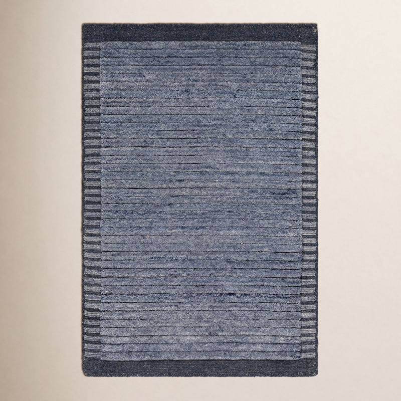 Yasmin Striped Hand Loomed Recycled P.E.T. Area Rug, Rectangle 10' x 14'