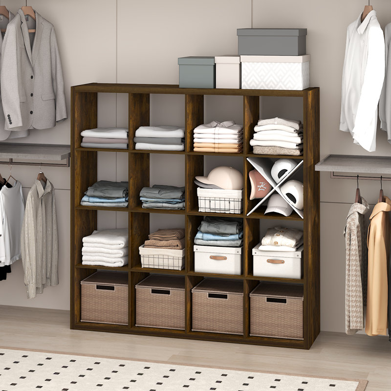 Heddy Closet Organizers and Storage, 16-Cube Closet Organizer, Open Shelf Closet Storage, Extra Thick Frame for Wardrobe, Bedroom, Living Room