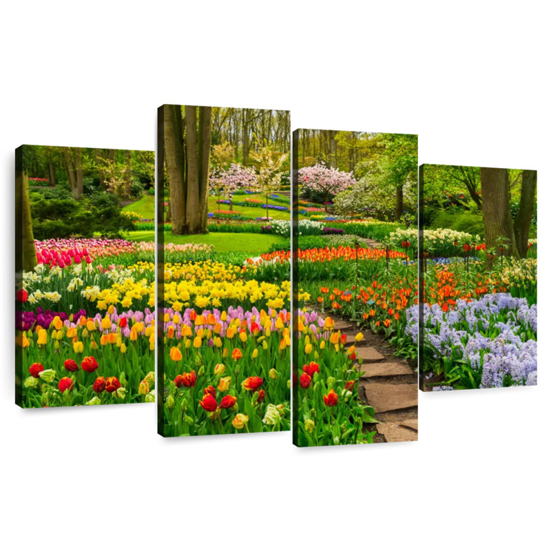 Harnek fleurs du jardin printanier, H 22 po x l 36 po