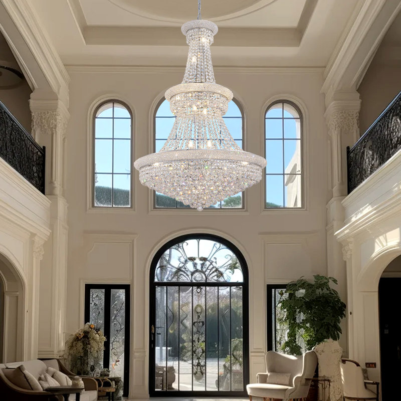 Kriner Dimmable Empire Chandelier, Silver, 19, 47.2" H  x 31.5" W x 31.5" 