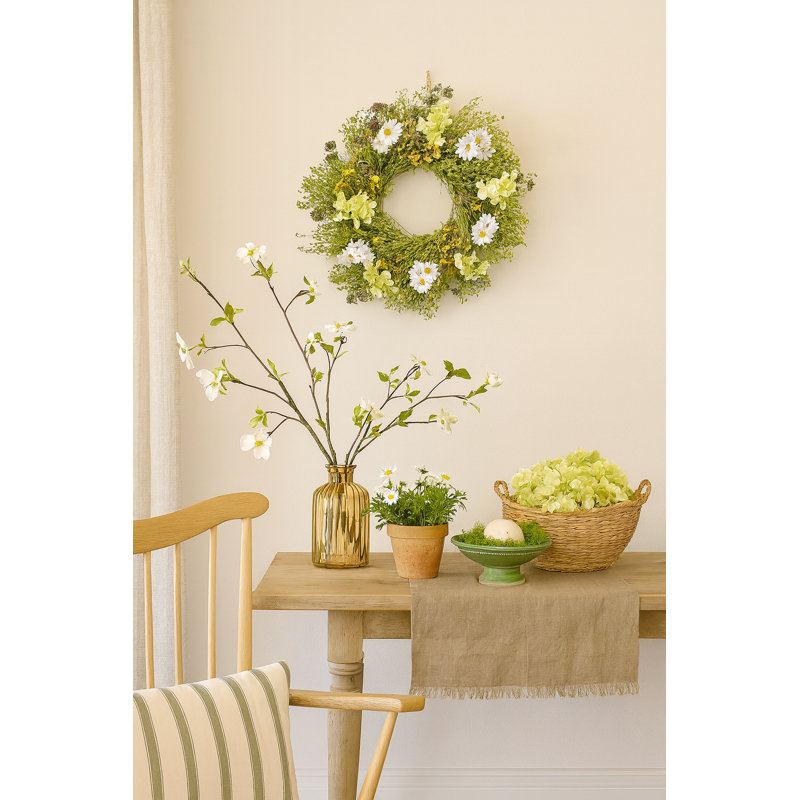 Handcrafted Dried Wreath, 22" H x 22" W x 5" D
