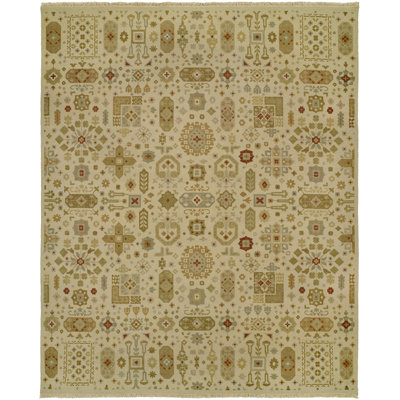 Wool Abstract Area Rug in Brown