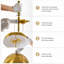 Lampe de table moderne de 65 po à 2 lumières, fini or brossé, abat-jour en forme de dôme, accents marbrés et variateur à pédale, idéale pour le salon, la chambre ou le bureau.