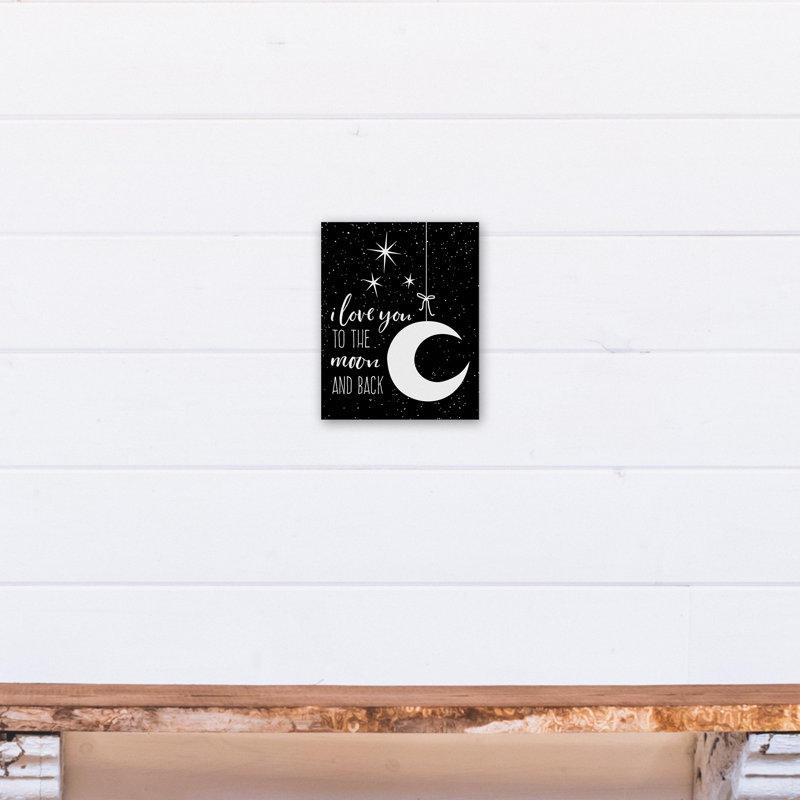 « i love you to the moon », art sur toile Magner, H 10 po x l 8 po x P 1,25 po, Toile tendue