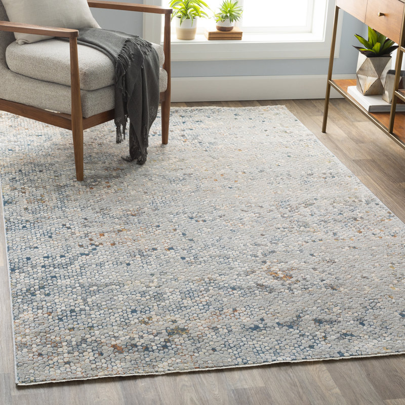 Rickard Power Loom Teal/Aqua Rug, Rectangle 7'10" x 10'