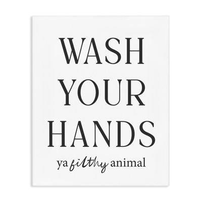 «Wash Your Hands», toile rappelée par des lettres et des lignes