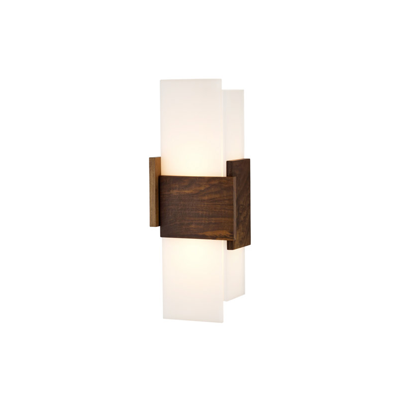 1 - Light LED Flush Mounted Sconce, 3500K (Cool), Oiled Walnut