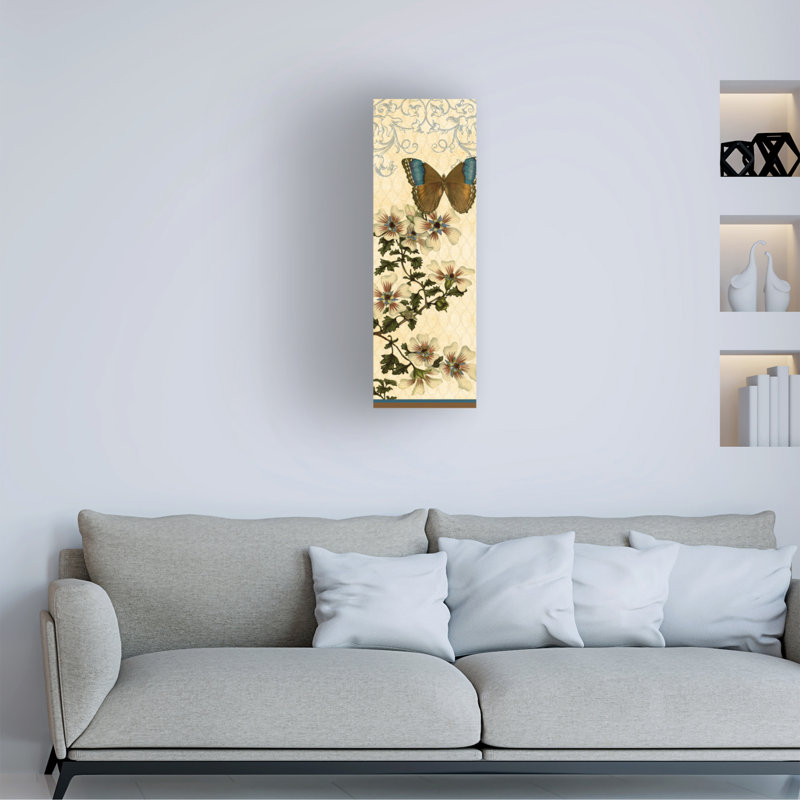 Art mural sur toile tendue - «Enchanted Garden» de Gail Fraser - art mural vertical 2 po pour décor de salon, de chambre à coucher ou de bureau - 16 x 47