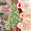 Arbre de Noël bleu pré-éclairé avec lumières DEL blanc chaud - pointes en PE + PVC, branches à charnières pour une installation facile, support en métal robuste, décoration de Noël unique-1025772172
