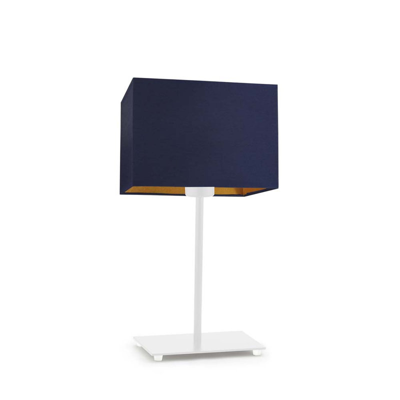Cyra Metal Table Lamp, White, Navy