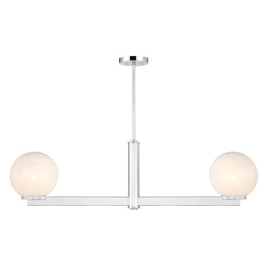 Claudette 2-Light Linear Chandelier, Chrome