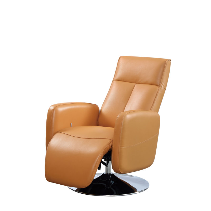 Lucama Upholstered Swivel Power Recliner, Cognac