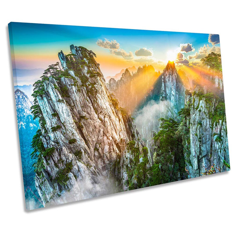 Huangshan Mountains Landscape - Wrapped Canvas Print, 30.5cm H x 45.7cm W