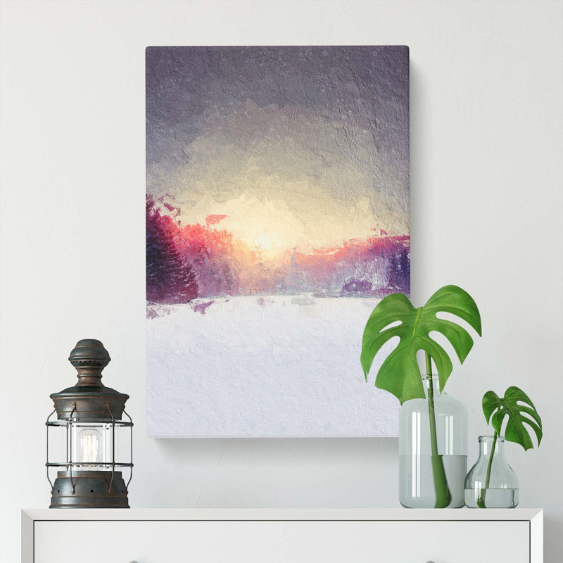 Winter Sunset in Wisconsin in Abstract - Wrapped Canvas, 50cm H x 35cm W x 3cm D