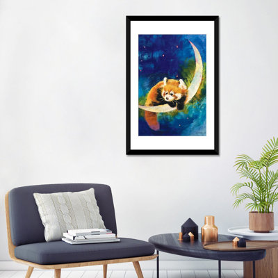 « red panda moon », peinture sur toile tendue