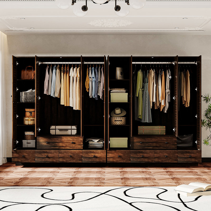 118”W Large Wardrobe, Brown