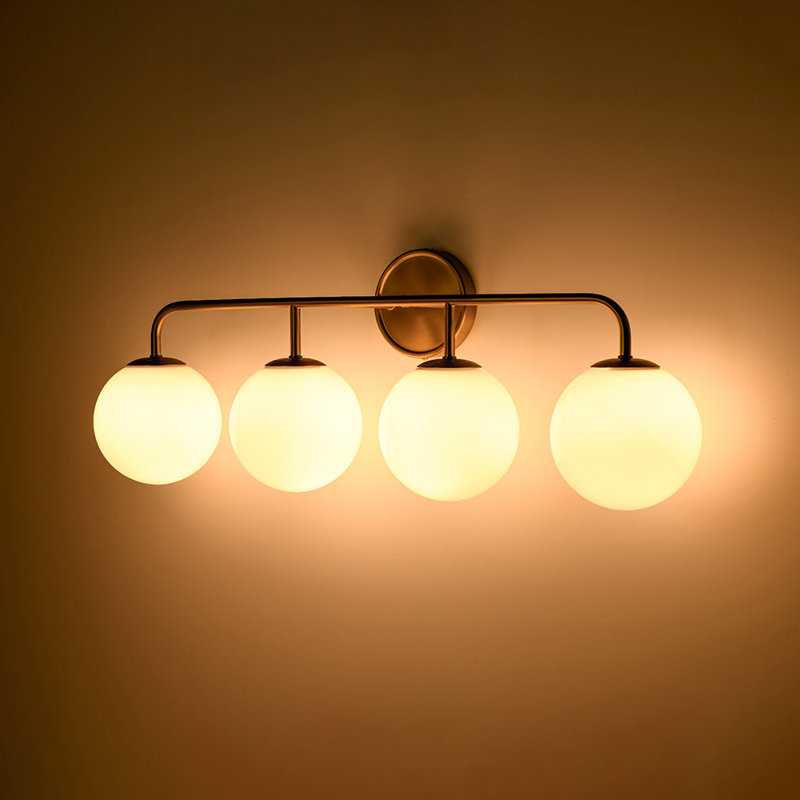 Dimmable Opal Glass Armed Sconce