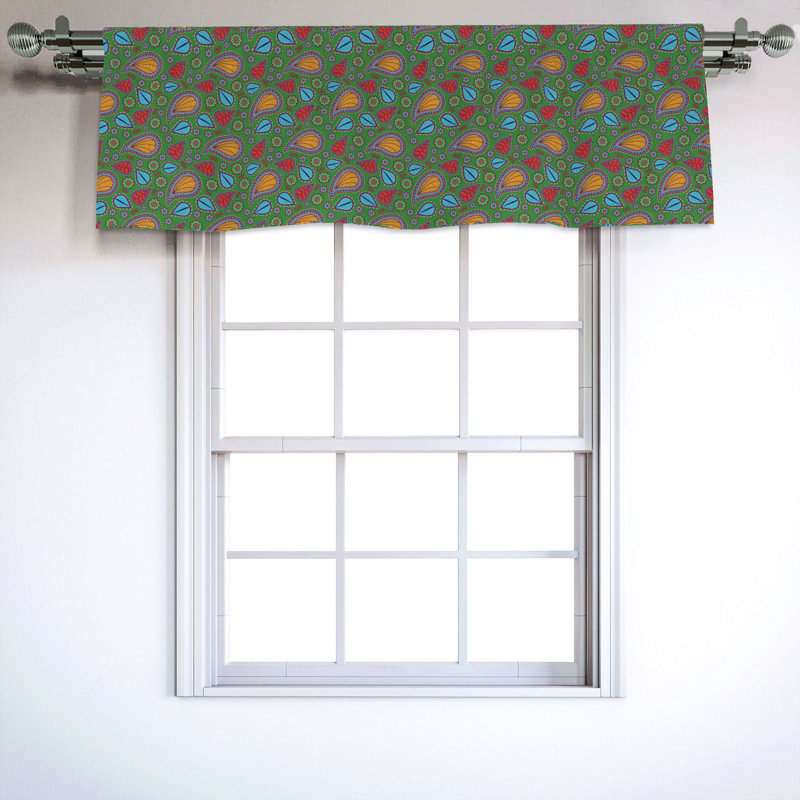 Sateen Paisley Ruffled Window Valance