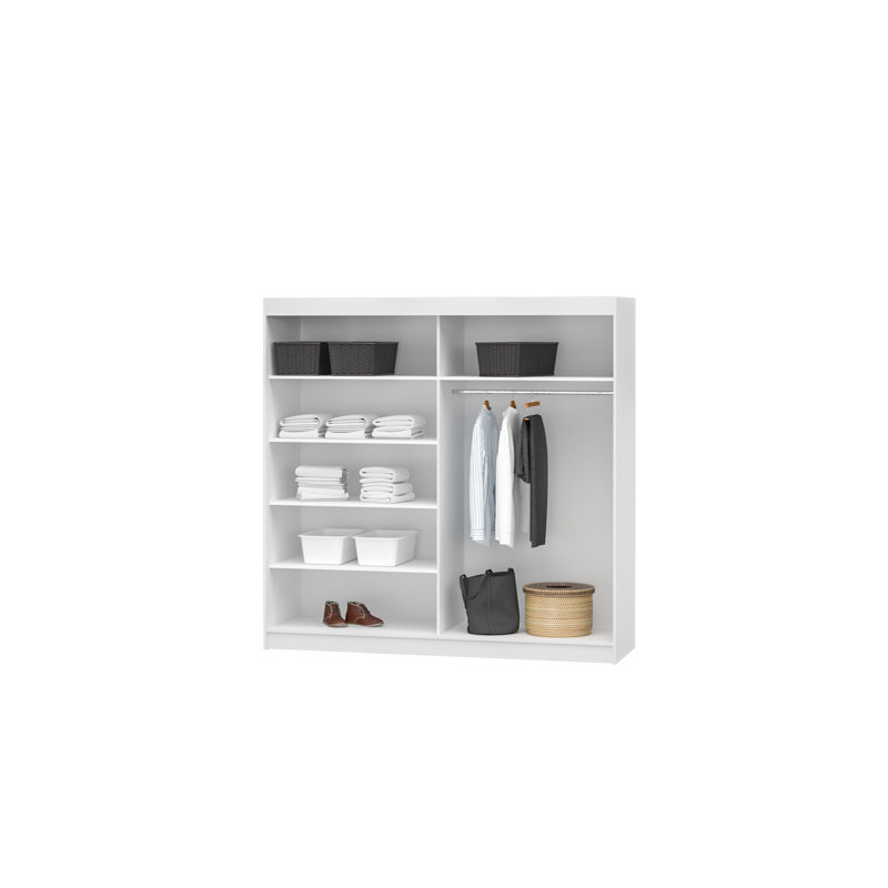 Dziamyan 2 Door Manufactured Wood Wardrobe, Grafit/White