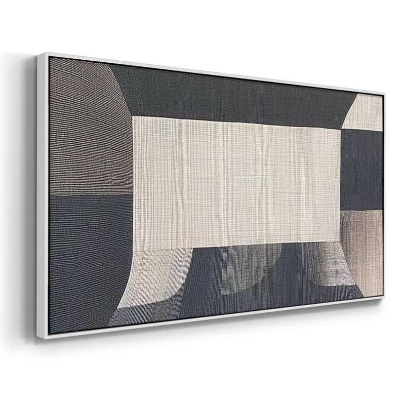 Série abstraite-DCLII- Toile tendue avec châssis tendue, prête à être accrochée, H 25 po x l 41 po, Blanc