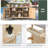 50.2" W Solid Wood Kitchen Island with Stainless Top