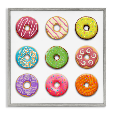 Giclée encadrée de beignets colorés colorés, design par Marcus Prime