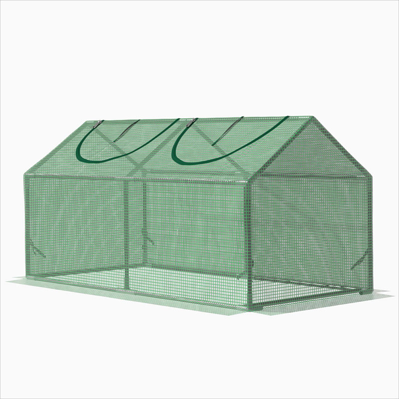 4' X 2' X 2' Portable Mini Greenhouse, Small Green House With PE Cover, Roll-Up Zippered Windows