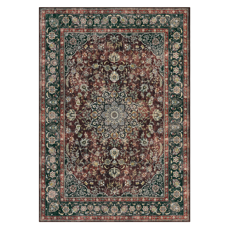 Area Rug for Living Room  Machine Washable Area Rugs- Soft Low-Pile, Machine Washable, Vintage Non-Slip & Mark Resistant Carpet - Non-Shedding - Bedroom & Dining Decor
