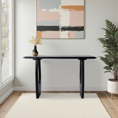 Solid Wood Console Table With Sculptural Acacia Wood Base And Contemporary Modern Design For Stylish Entryway Or Living Room Decor