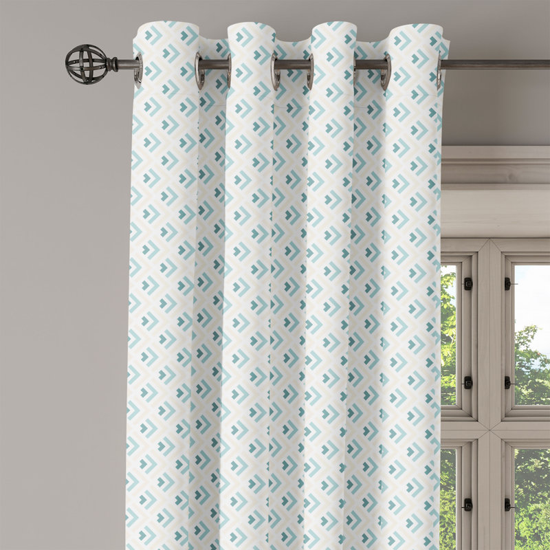 Rideau décoratif à œillets 2 panneaux Dakota Fields, 50 po x 96 po, turquoise pêche pâle, L 50 po x L 63 po