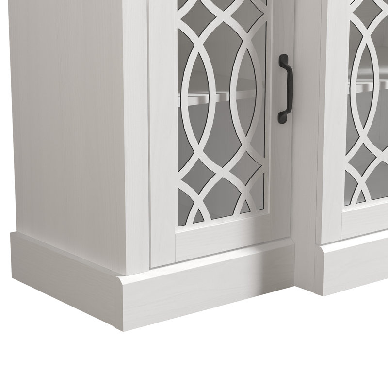 Buffet large 4 portes Eleana, Blanc