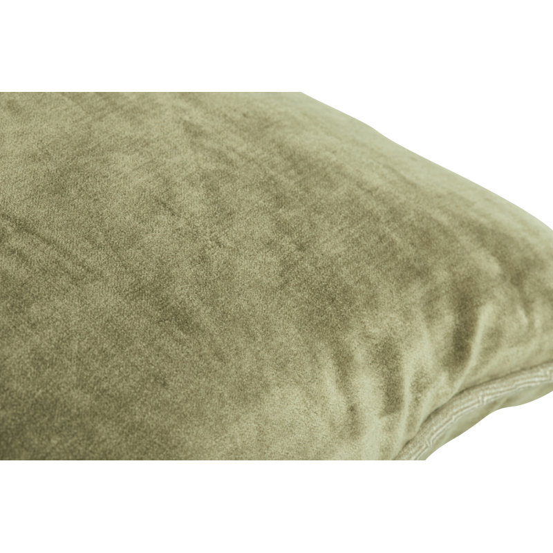 Harriet Cotton Throw Pillow, Square 18", Moss Green