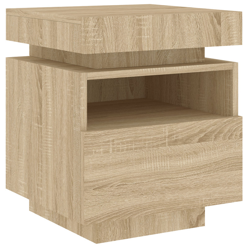 Bouyer 39cm W Bedside Table, Sonoma Oak