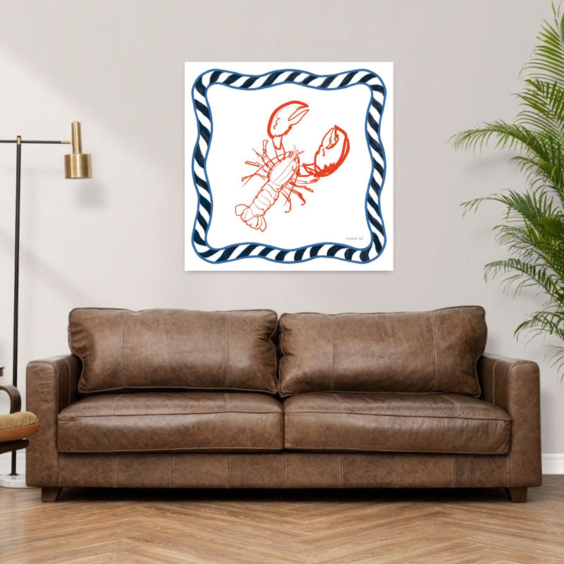 Art contemporain, art côtier de homard, H 36 po x l 36 po