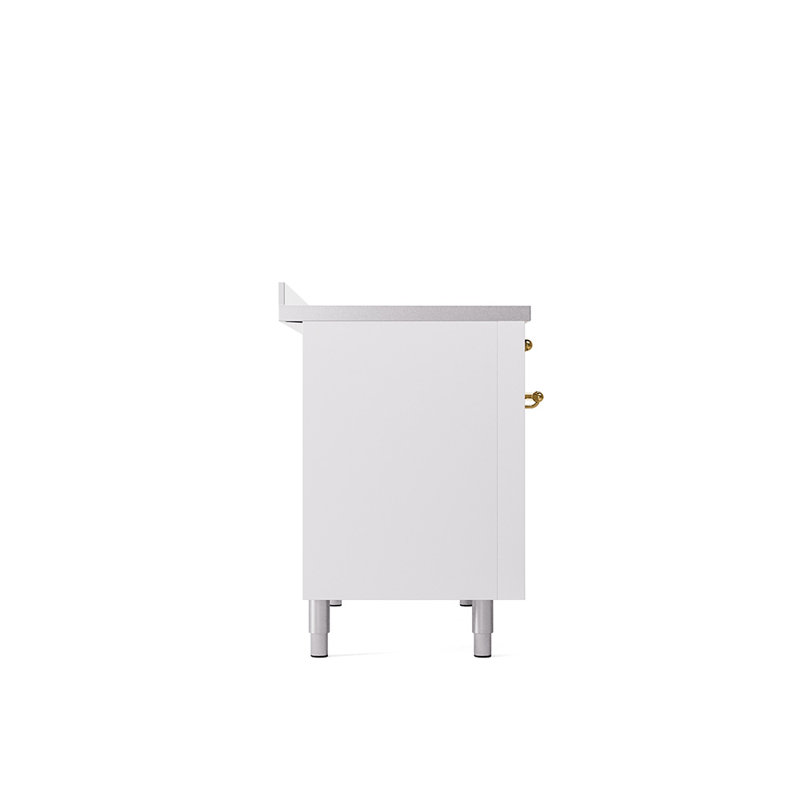 Cuisinière à induction 48 po ILVE Nostalgie II, Blanc/laiton